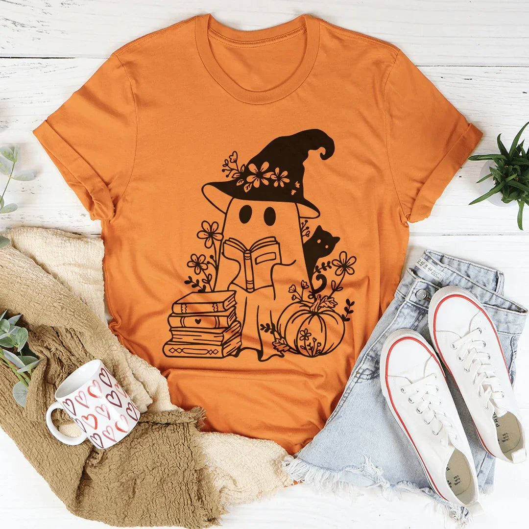 Cute Witch Ghost Tee Peachy Sunday