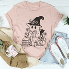 Cute Witch Ghost Tee Peachy Sunday