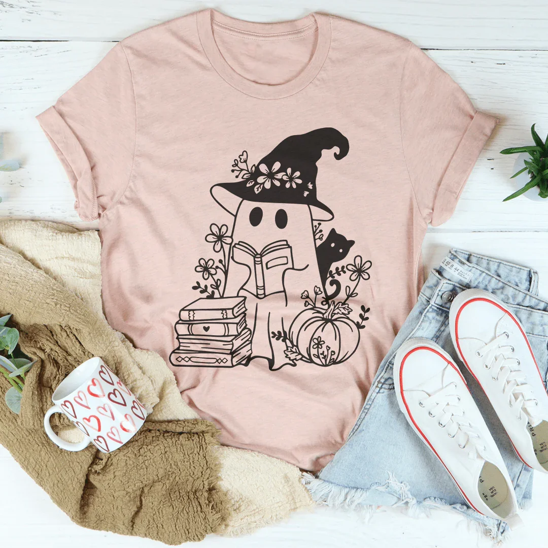 Cute Witch Ghost Tee Peachy Sunday