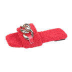 Cute Women Summer Slipper Square Toe Chain Slippers Slip On Flat Slide Sandals Beach Flip Flops Casual Shoe Sandals With Square Open Toe Slip On Comfy Slides Sandals Casual Shoes Summer Low Heeled Stevvex