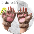 Cute Women Winter 1Pair Warm Fingerless Lovely Gloves Fluffy Colorful Comfortable Gloves For Autumn