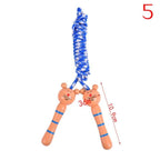 Cute Wood Handle Kids Children Skipping Jump Adjustable Cotton Jump Ropes For Kids Skipping Fitness Rope Wooden Handle Jumping Rope For Children Exercise Workout Activity Stevvex