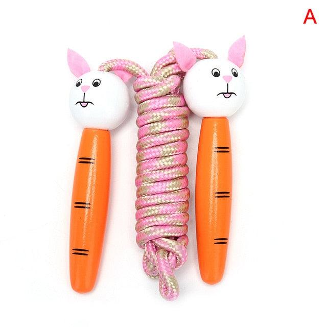 Cute Wood Handle Kids Children Skipping Jump Adjustable Cotton Jump Ropes For Kids Skipping Fitness Rope Wooden Handle Jumping Rope For Children Exercise Workout Activity Stevvex