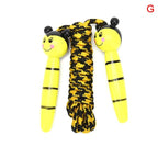 Cute Wood Handle Kids Children Skipping Jump Adjustable Cotton Jump Ropes For Kids Skipping Fitness Rope Wooden Handle Jumping Rope For Children Exercise Workout Activity Stevvex