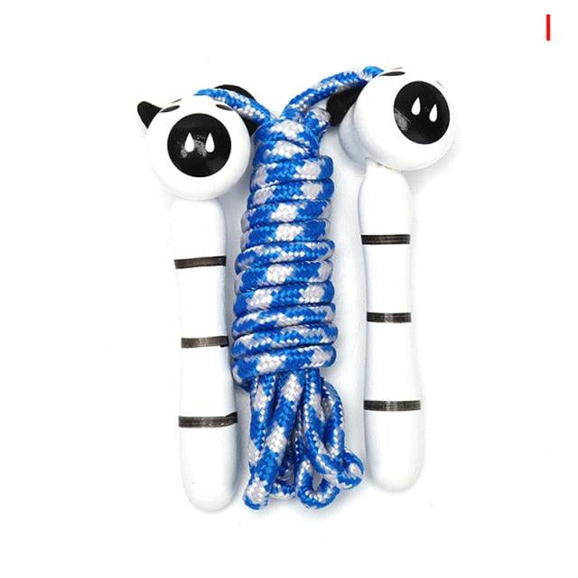 Cute Wood Handle Kids Children Skipping Jump Adjustable Cotton Jump Ropes For Kids Skipping Fitness Rope Wooden Handle Jumping Rope For Children Exercise Workout Activity Stevvex