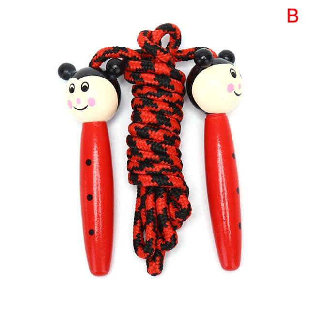Cute Wood Handle Kids Children Skipping Jump Adjustable Cotton Jump Ropes For Kids Skipping Fitness Rope Wooden Handle Jumping Rope For Children Exercise Workout Activity Stevvex