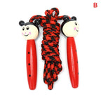 Cute Wood Handle Kids Children Skipping Jump Adjustable Cotton Jump Ropes For Kids Skipping Fitness Rope Wooden Handle Jumping Rope For Children Exercise Workout Activity Stevvex