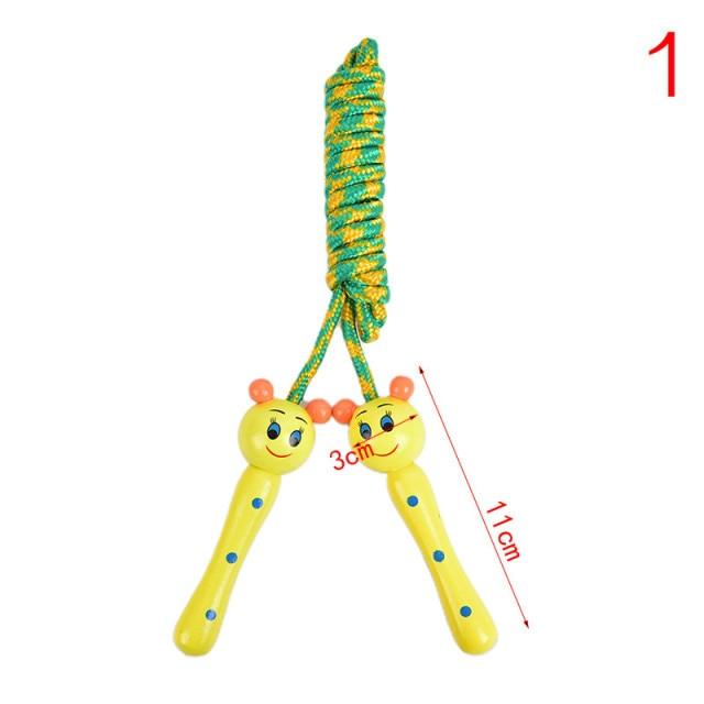 Cute Wood Handle Kids Children Skipping Jump Adjustable Cotton Jump Ropes For Kids Skipping Fitness Rope Wooden Handle Jumping Rope For Children Exercise Workout Activity Stevvex