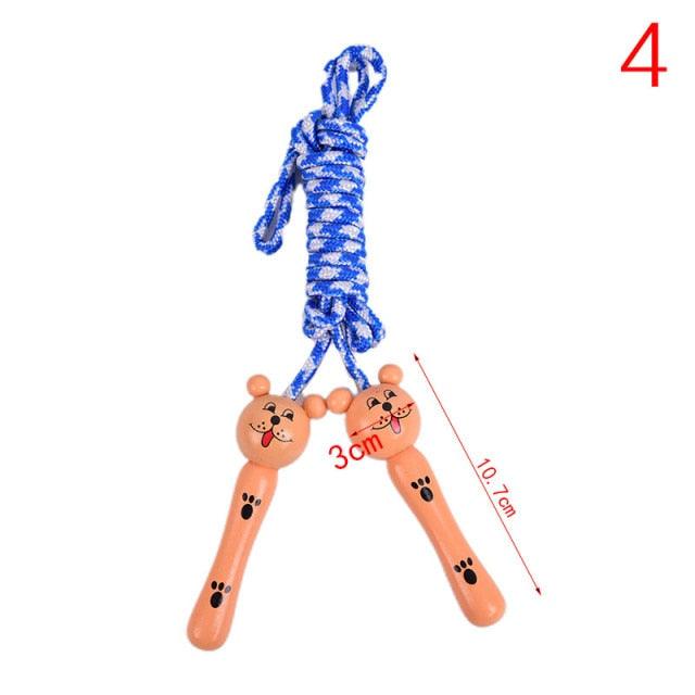 Cute Wood Handle Kids Children Skipping Jump Adjustable Cotton Jump Ropes For Kids Skipping Fitness Rope Wooden Handle Jumping Rope For Children Exercise Workout Activity Stevvex