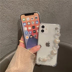 Cute Wrist Strap Butterfly Pendant Phone Case For iPhone 13 12 14Pro Max 8 7 Plus Cases For iPhone 11 Pro Max Elegant Butterfly Theme Transparent Soft Silicone Rubber Phone Case for iPhone Stevvex