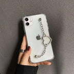 Cute Wrist Strap Butterfly Pendant Phone Case For iPhone 13 12 14Pro Max 8 7 Plus Cases For iPhone 11 Pro Max Elegant Butterfly Theme Transparent Soft Silicone Rubber Phone Case for iPhone Stevvex