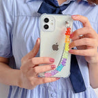 Cute Wrist Strap Butterfly Pendant Phone Case For iPhone 13 12 14Pro Max 8 7 Plus Cases For iPhone 11 Pro Max Elegant Butterfly Theme Transparent Soft Silicone Rubber Phone Case for iPhone Stevvex