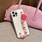 Cute Wrist Strap Butterfly Pendant Phone Case For iPhone 13 12 14Pro Max 8 7 Plus Cases For iPhone 11 Pro Max Elegant Butterfly Theme Transparent Soft Silicone Rubber Phone Case for iPhone Stevvex