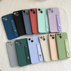 Cute Wrist Strap Soft Silicone Slim Protective Case with Strap Cover Square Silicone Phone Case For iPhone 11 13 12 Pro XR XS Max X 6 6s 7 8 Plus SE2 Candy Colors Soft Back Cover Stevvex