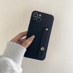 Cute Wrist Strap Soft Silicone Slim Protective Case with Strap Cover Square Silicone Phone Case For iPhone 11 13 12 Pro XR XS Max X 6 6s 7 8 Plus SE2 Candy Colors Soft Back Cover Stevvex