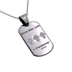 CZ Calvary Dog Tag Necklace KingdomWear