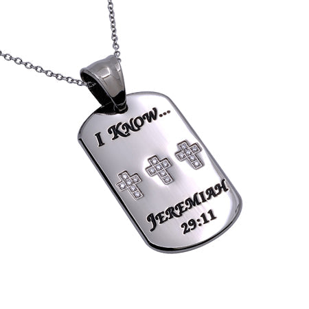 CZ Calvary Dog Tag Necklace KingdomWear