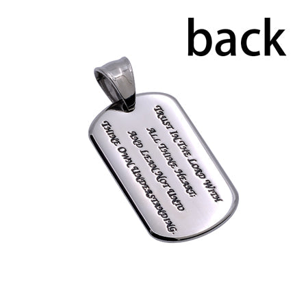 CZ Calvary Dog Tag Necklace KingdomWear