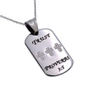 CZ Calvary Dog Tag Necklace KingdomWear