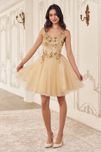 Sequin Beaded A-Line Short Dress Purplish Diva