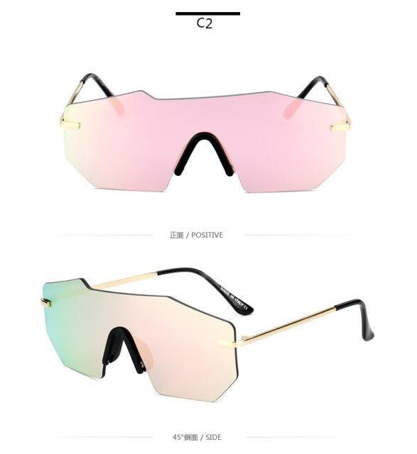 Cycling Glasseses Sports Sunglasses UV400 Protection Baseball Fishing Ski Running Go Unisex Polarized Rectangle Shape Sunglasses For Men & Women Retro Shape Mirror Frameless Glasses Stevvex