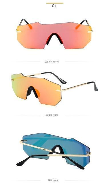Cycling Glasseses Sports Sunglasses UV400 Protection Baseball Fishing Ski Running Go Unisex Polarized Rectangle Shape Sunglasses For Men & Women Retro Shape Mirror Frameless Glasses Stevvex