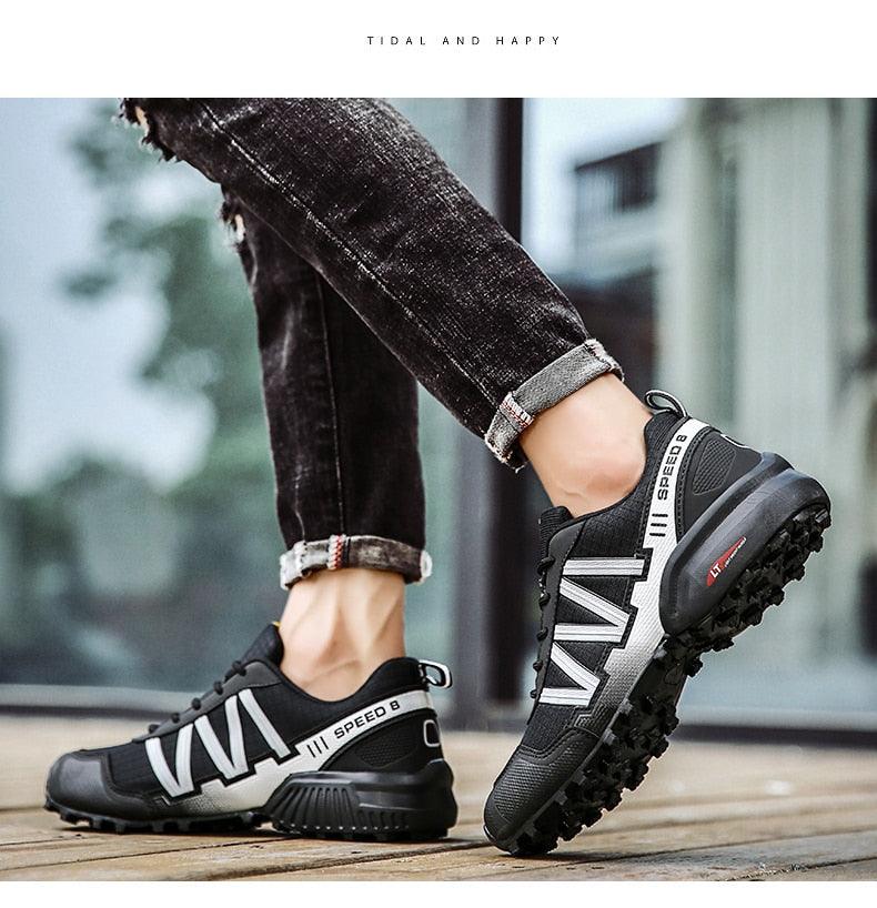 Cycling Mens Waterproof Outdoor Hiking Sneakers Men's Trail Running Shoes Fashion Hiking Sneakers For Men Tennis Cross Training Shoe Mens Casual Outdoor Walking Workout Footwear Stevvex