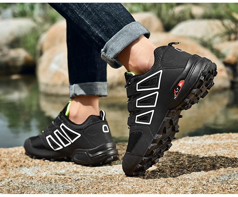 Cycling Mens Waterproof Outdoor Hiking Sneakers Men's Trail Running Shoes Fashion Hiking Sneakers For Men Tennis Cross Training Shoe Mens Casual Outdoor Walking Workout Footwear Stevvex