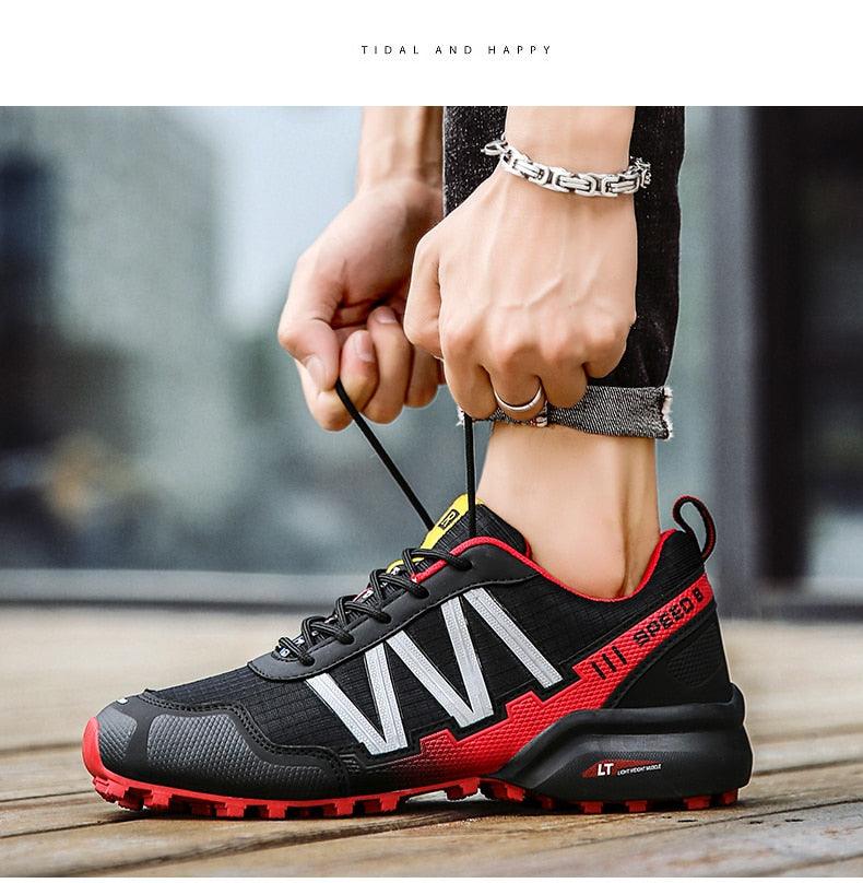 Cycling Mens Waterproof Outdoor Hiking Sneakers Men's Trail Running Shoes Fashion Hiking Sneakers For Men Tennis Cross Training Shoe Mens Casual Outdoor Walking Workout Footwear Stevvex