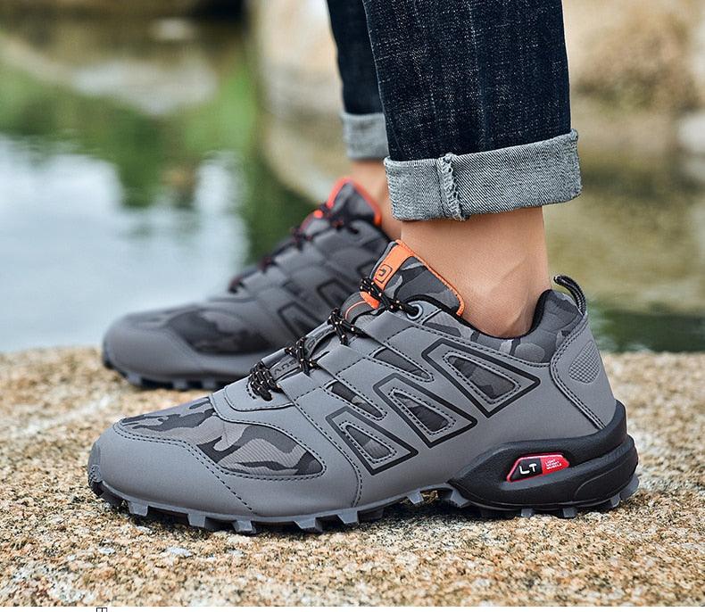 Cycling Mens Waterproof Outdoor Hiking Sneakers Men's Trail Running Shoes Fashion Hiking Sneakers For Men Tennis Cross Training Shoe Mens Casual Outdoor Walking Workout Footwear Stevvex