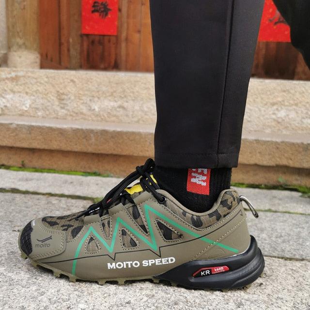 Cycling Mens Waterproof Outdoor Hiking Sneakers Men's Trail Running Shoes Fashion Hiking Sneakers For Men Tennis Cross Training Shoe Mens Casual Outdoor Walking Workout Footwear Stevvex