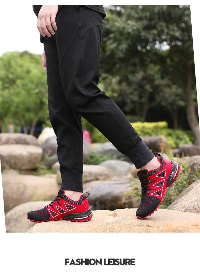 Cycling Mens Waterproof Outdoor Hiking Sneakers Men's Trail Running Shoes Fashion Hiking Sneakers For Men Tennis Cross Training Shoe Mens Casual Outdoor Walking Workout Footwear Stevvex