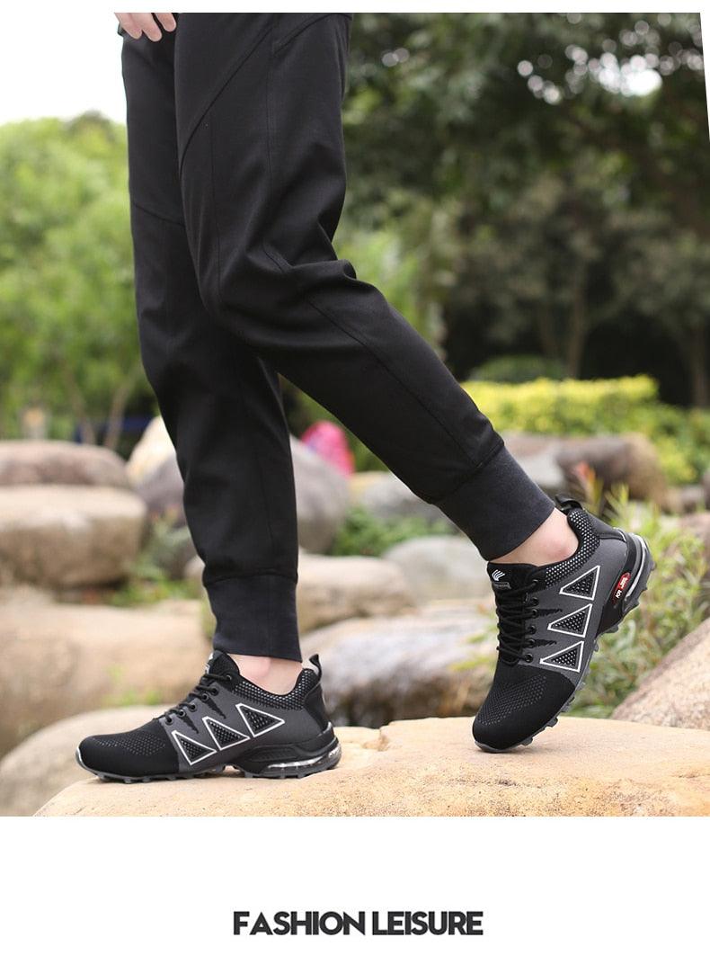 Cycling Mens Waterproof Outdoor Hiking Sneakers Men's Trail Running Shoes Fashion Hiking Sneakers For Men Tennis Cross Training Shoe Mens Casual Outdoor Walking Workout Footwear Stevvex