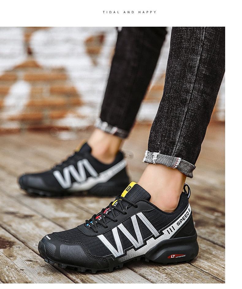 Cycling Mens Waterproof Outdoor Hiking Sneakers Men's Trail Running Shoes Fashion Hiking Sneakers For Men Tennis Cross Training Shoe Mens Casual Outdoor Walking Workout Footwear Stevvex