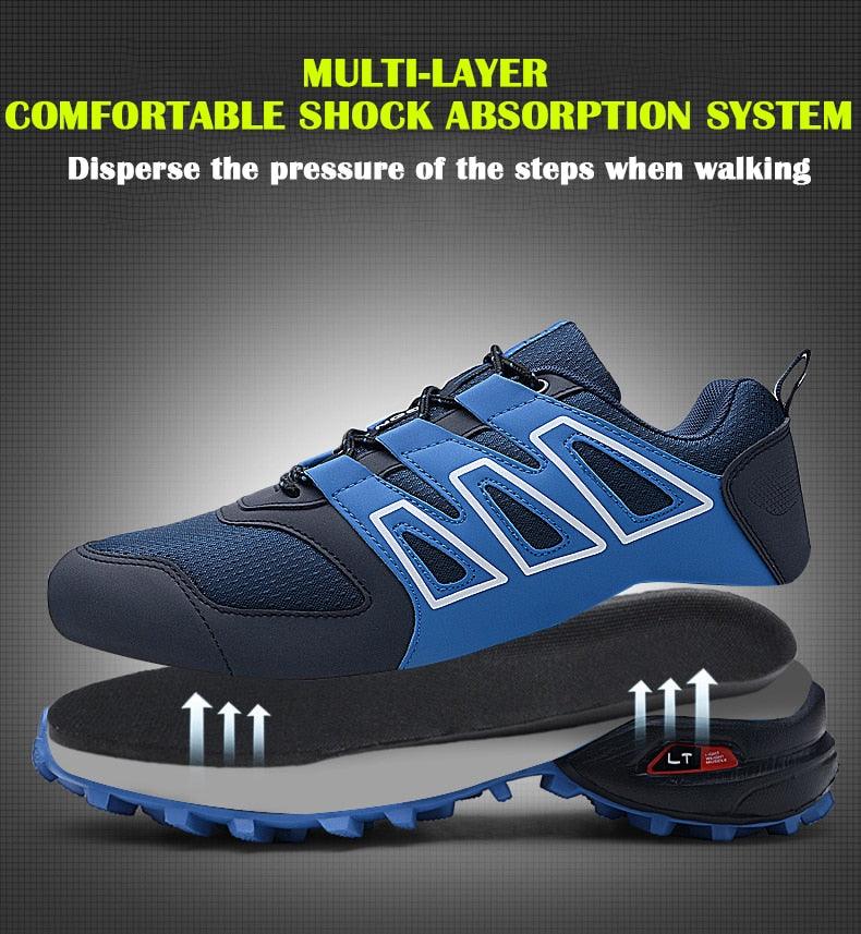 Cycling Mens Waterproof Outdoor Hiking Sneakers Men's Trail Running Shoes Fashion Hiking Sneakers For Men Tennis Cross Training Shoe Mens Casual Outdoor Walking Workout Footwear Stevvex
