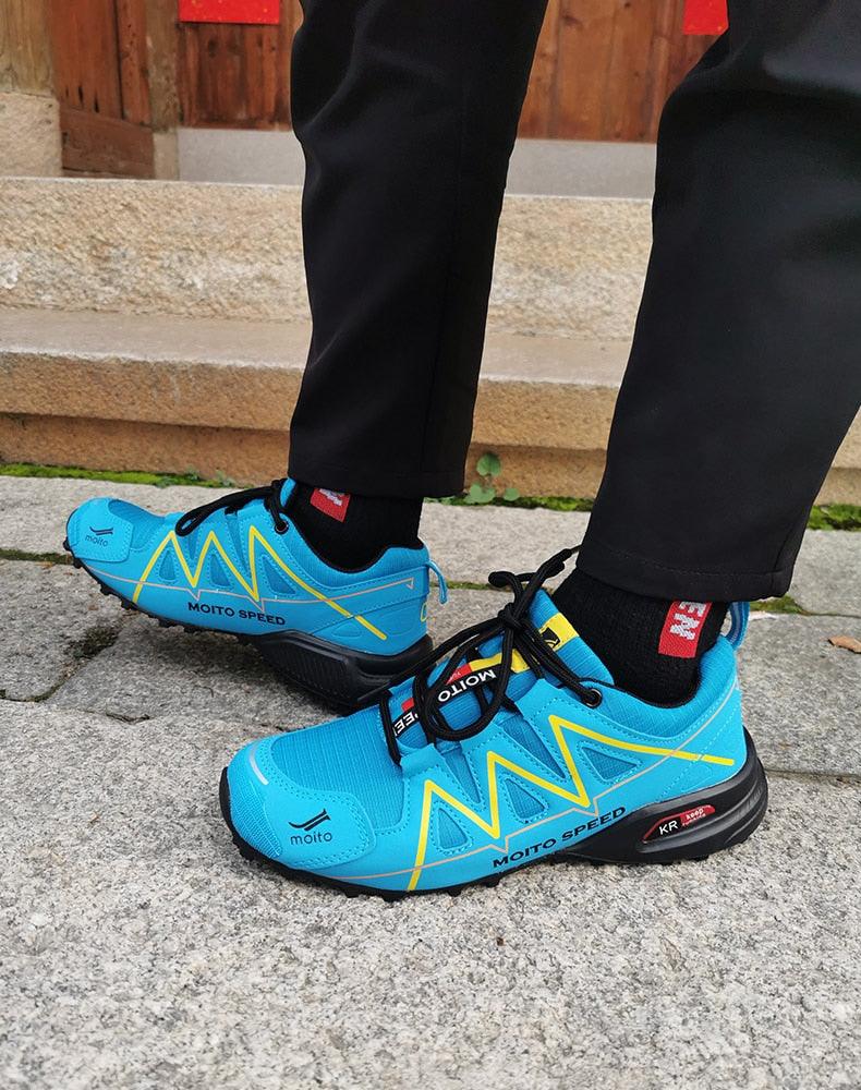 Cycling Mens Waterproof Outdoor Hiking Sneakers Men's Trail Running Shoes Fashion Hiking Sneakers For Men Tennis Cross Training Shoe Mens Casual Outdoor Walking Workout Footwear Stevvex