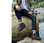 Cycling Mens Waterproof Outdoor Hiking Sneakers Men's Trail Running Shoes Fashion Hiking Sneakers For Men Tennis Cross Training Shoe Mens Casual Outdoor Walking Workout Footwear Stevvex