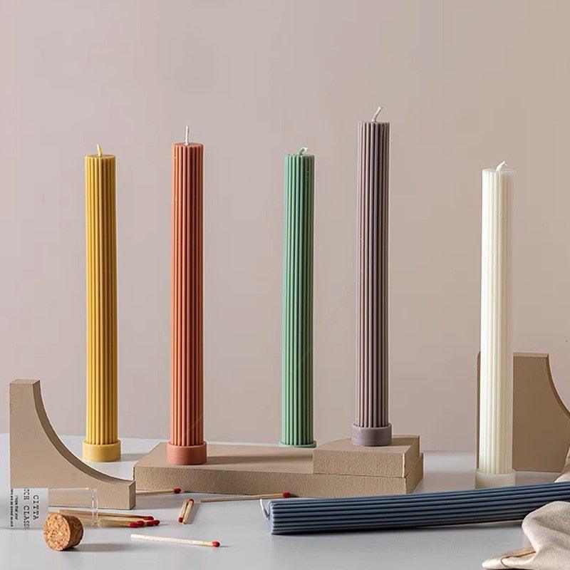 Cylinder DIY Soy Candle Home Decoration Handmade Scented Candles Aromatherapy Romantic Dinner Pillar Candles Clean Burning Dinner Candles for Wedding Home Décor Party Restaurant Spa Candles Stevvex