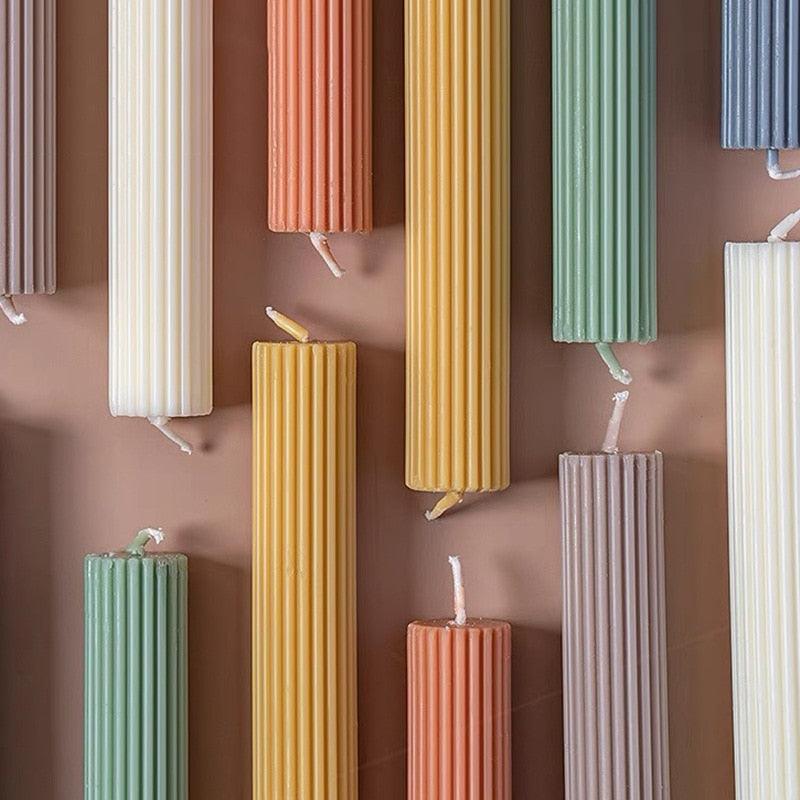Cylinder DIY Soy Candle Home Decoration Handmade Scented Candles Aromatherapy Romantic Dinner Pillar Candles Clean Burning Dinner Candles for Wedding Home Décor Party Restaurant Spa Candles Stevvex