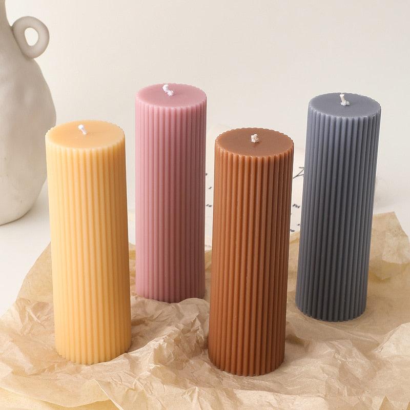Cylinder DIY Soy Candle Home Decoration Handmade Scented Candles Aromatherapy Romantic Dinner Pillar Candles Clean Burning Dinner Candles for Wedding Home Décor Party Restaurant Spa Candles Stevvex
