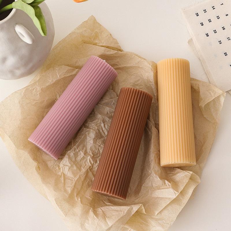 Cylinder DIY Soy Candle Home Decoration Handmade Scented Candles Aromatherapy Romantic Dinner Pillar Candles Clean Burning Dinner Candles for Wedding Home Décor Party Restaurant Spa Candles Stevvex