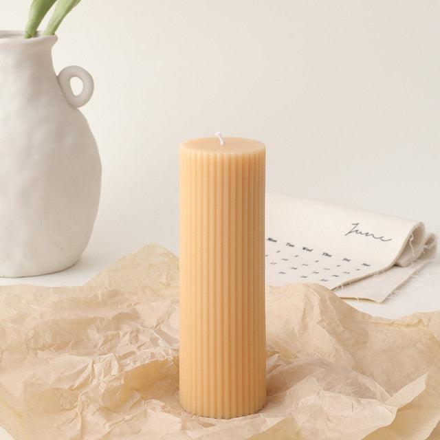 Cylinder DIY Soy Candle Home Decoration Handmade Scented Candles Aromatherapy Romantic Dinner Pillar Candles Clean Burning Dinner Candles for Wedding Home Décor Party Restaurant Spa Candles Stevvex