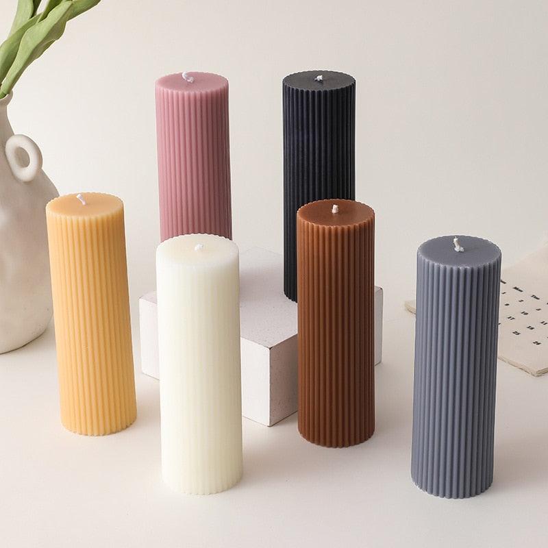 Cylinder DIY Soy Candle Home Decoration Handmade Scented Candles Aromatherapy Romantic Dinner Pillar Candles Clean Burning Dinner Candles for Wedding Home Décor Party Restaurant Spa Candles Stevvex