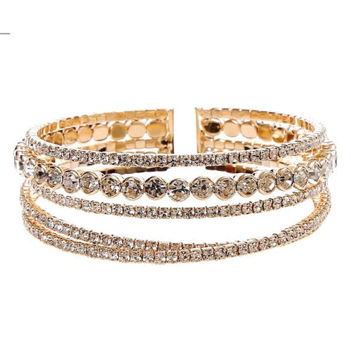 CZ Crystal Circle Line Bracelet Elegant Cubic Zirconia