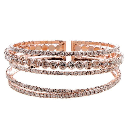 CZ Crystal Circle Line Bracelet Elegant Cubic Zirconia