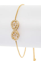 CZ Eternity Bolo Adjustable String Bracelet Gold Plated