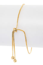 CZ Pavé Eternity Bolo Bracelet Adjustable Gold Tone