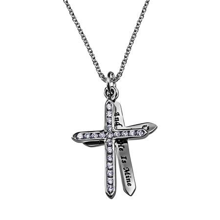 CZ Twin Cross Necklace KingdomWear