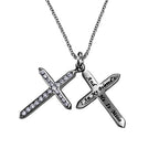CZ Twin Cross Necklace KingdomWear