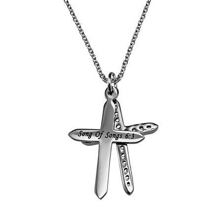 CZ Twin Cross Necklace KingdomWear
